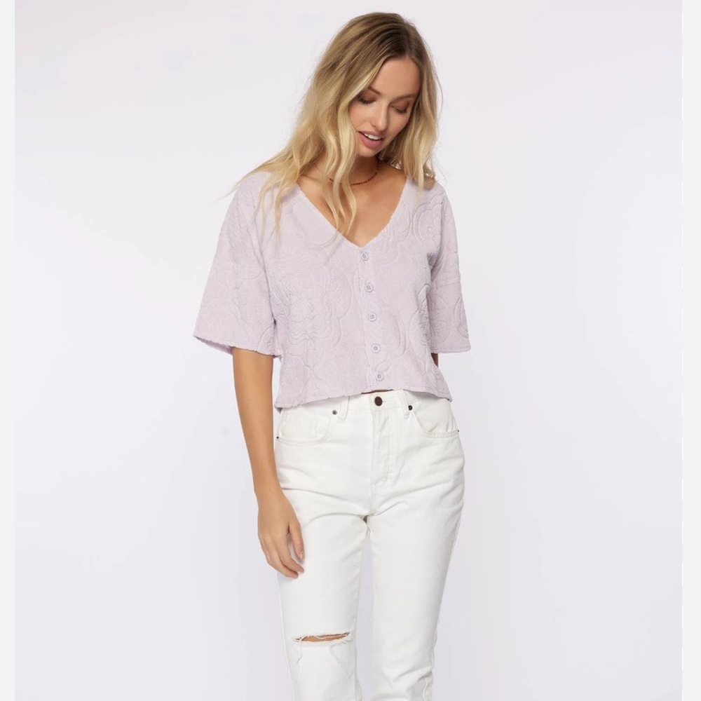 O’Neill | Purple Cabana tile terry top size medium